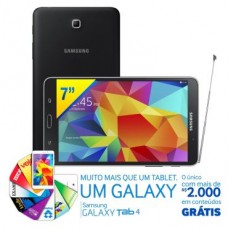 TABLET SAMSUNG GALAXY TAB 4 T230N TELA TFT HD 7" TV DIGITAL PROCESSADOR QUAD CORE 1.2GHZ ANDROID 4.4 8GB WI-FI CÂMERA FRONTAL E TRASEIRA